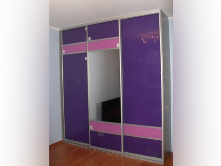 Комбинированный шкаф купе фиолетовый