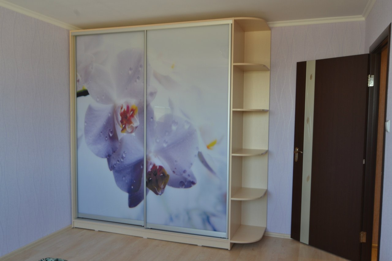 Шкаф купе с фотопечатью орхидей