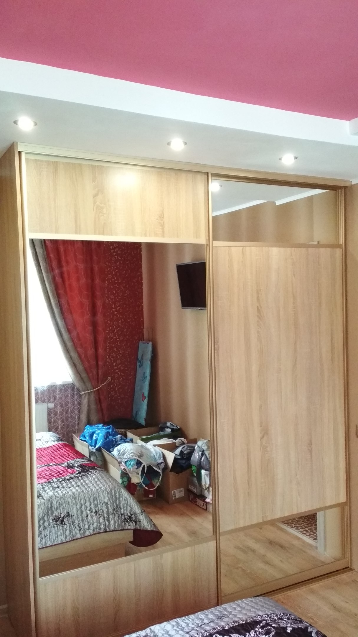 Двухдверный комбинированный шкаф купе в спальню
